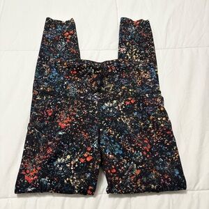 Lululemon Black High Rise Floral 7/8 Leggings